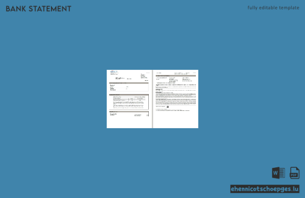 US-amerikanischer Citibank-Kontoauszug (Word-Format, 3 Seiten), Beispielvorschau